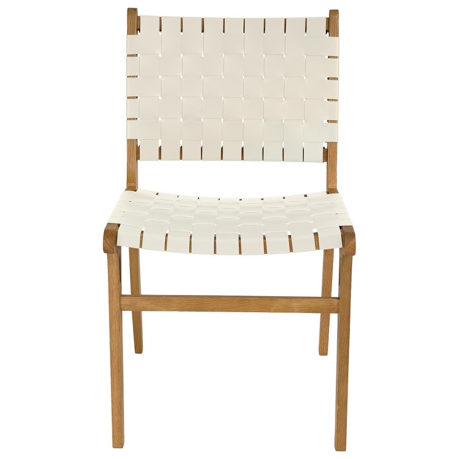 Glass Dining Table Set with 6 Cream Faux Leather Chairs - Seats 6 - Nori