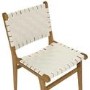 Glass Dining Table Set with 6 Cream Faux Leather Chairs - Seats 6 - Nori