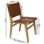 Rectangle Solid Oak Glass Top Dining Table with 6 Tan Faux Leather Dining Chairs - Nori