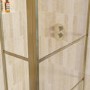 900mm Brushed Brass Grid Shower Screen for Wet Room & Walk In Shower with 300mm Hinged Panel - Nova