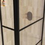 1000mm Black Grid Shower Screen for Wet Room & Walk In Shower with 300mm Hinged Panel - Nova