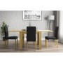 New Town Extendable Oak Effect Dining Set with 4 Charcoal Grey Fabric Chairs