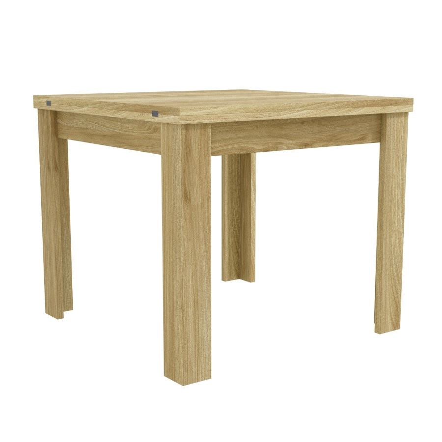 New Town Extendable Oak Effect Dining Set with 4 Charcoal Grey Fabric Chairs