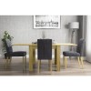 New Town Flip Top Solid Oak Dining Table with 4 Grey Velvet Dining Chairs