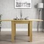 New Town Flip Top Solid Oak Dining Table with 4 Grey Velvet Dining Chairs