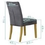 New Town Flip Top Solid Oak Dining Table with 4 Grey Velvet Dining Chairs