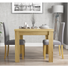 New Town Extendable Oak Dining Table with 2 New Haven Grey Dining Chairs