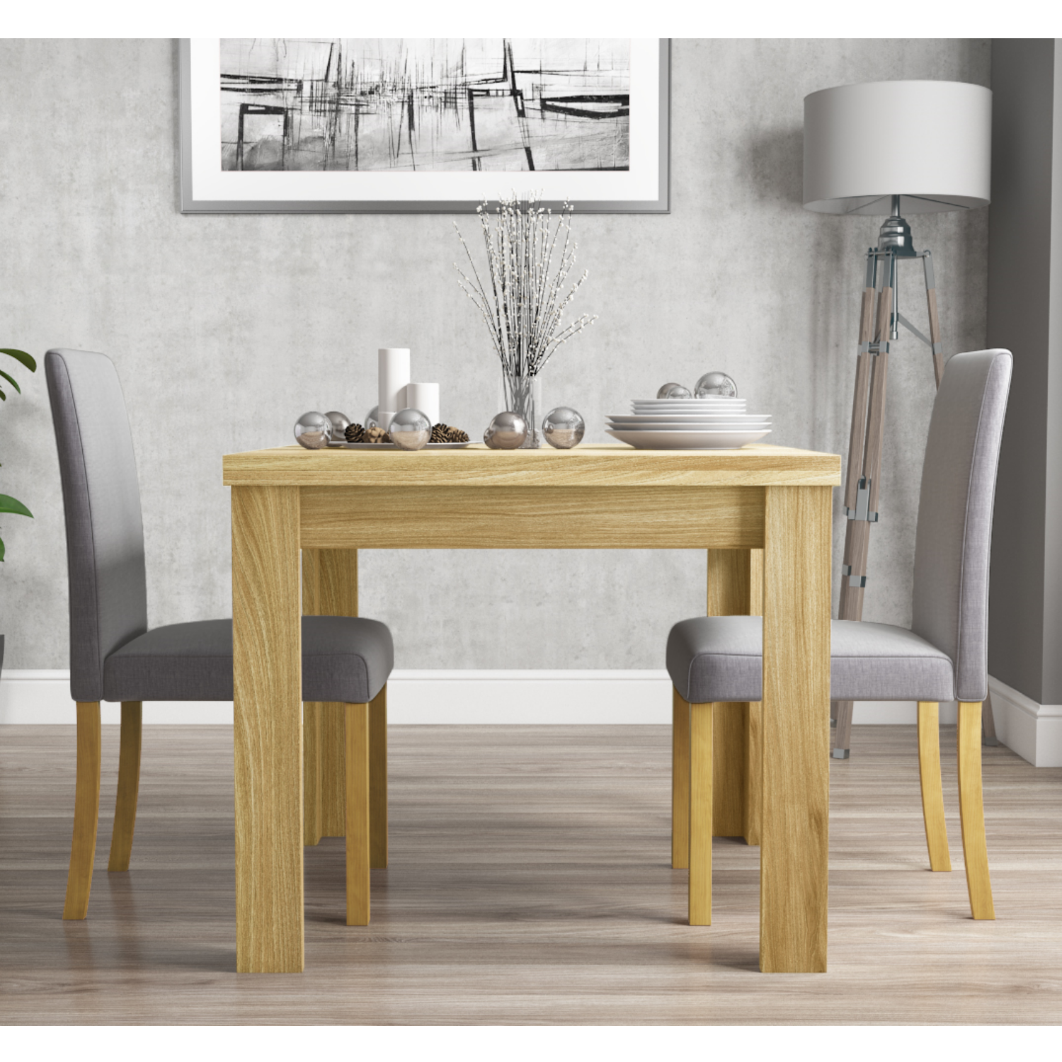 New Town Extendable Oak Dining Table With 2 New Haven Grey Dining New Town Extendable Oak Dining Table With 2 New Haven Grey Dining