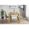 New Town Extendable Oak Dining Table with 2 New Haven Grey Dining Chairs