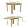 New Town Extendable Oak Dining Table with 4 x New Haven Grey Fabric Dining Chairs