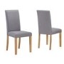 New Town Extendable Oak Dining Table with 4 x New Haven Grey Fabric Dining Chairs