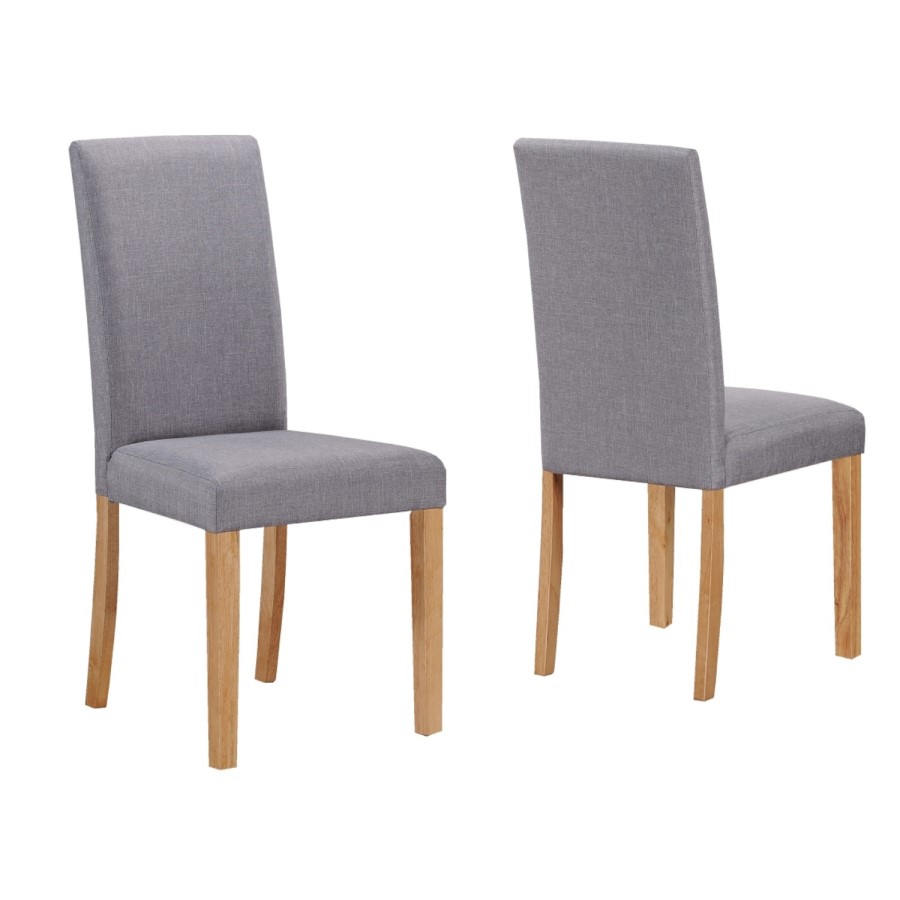 New Town Extendable Oak Dining Table with 4 x New Haven Grey Fabric Dining Chairs