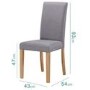 New Town Extendable Oak Dining Table with 4 x New Haven Grey Fabric Dining Chairs