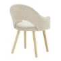 Flip Top Oak Dining Table with 4 Beige Fabric Dining Chairs - New Town