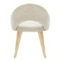Flip Top Oak Dining Table with 4 Beige Fabric Dining Chairs - New Town