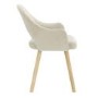 Flip Top Oak Dining Table with 4 Beige Fabric Dining Chairs - New Town