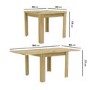 Flip Top Oak Dining Table with 6 Beige Fabric Dining Chairs - New Town