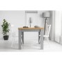 New Town Flip Top Grey & Oak Dining Table & Chair Set with 2 White Chairs