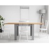 New Town Flip Top Grey &amp; Oak Dining Table &amp; Chair Set with 4 White Chairs