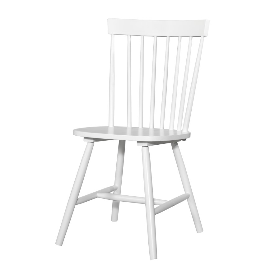 Carolina White Spindled Back Solid Wood Pair of Dining Chairs