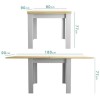 New Town Extendable Grey/Natural Dining Set with 2 Chairs in Grey Fabric