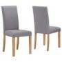 New Town Extendable Grey/Natural Dining Set with 2 Chairs in Grey Fabric