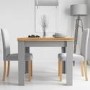 New Town Extendable Grey/Natural Dining Set with 2 Chairs in Grey Fabric