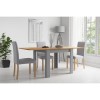 New Town Flip Top Grey/Natural Dining Set with 4 Chairs in Grey Fabric 