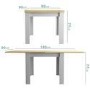 New Town Flip Top Grey/Natural Dining Set with 4 Chairs in Grey Fabric 