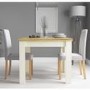 New Town Two Tone Extendable Dining Set with 2 Grey Fabric Chairs