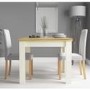 New Town Two Tone Extendable Dining Set with 2 Grey Fabric Chairs