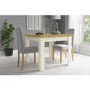 New Town Two Tone Extendable Dining Set with 2 Grey Fabric Chairs