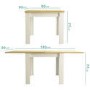 New Town Two Tone Extendable Dining Set with 2 Grey Fabric Chairs