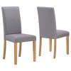 GRADE A1 - Set of 2 Grey Fabric Dining Chairs - New Haven