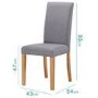 GRADE A1 - Set of 2 Grey Fabric Dining Chairs - New Haven
