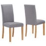 Cream Flip Top Dining Table with Oak Top & 4 Grey Chairs - New Town
