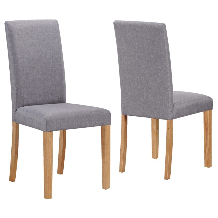 Set of 2 Grey Fabric Dining Chairs - New Haven