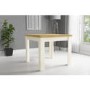 Cream & Oak Flip Top Dining Table & 2 Cream Velvet Chairs - New Haven 