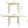 Cream & Oak Flip Top Dining Table & 2 Cream Velvet Chairs - New Haven 