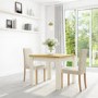Cream & Oak Flip Top Dining Table & 2 Cream Velvet Chairs - New Haven 
