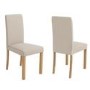 4 Seater Cream and Oak Flip Top Dining Set with Fabric Chairs - New Town