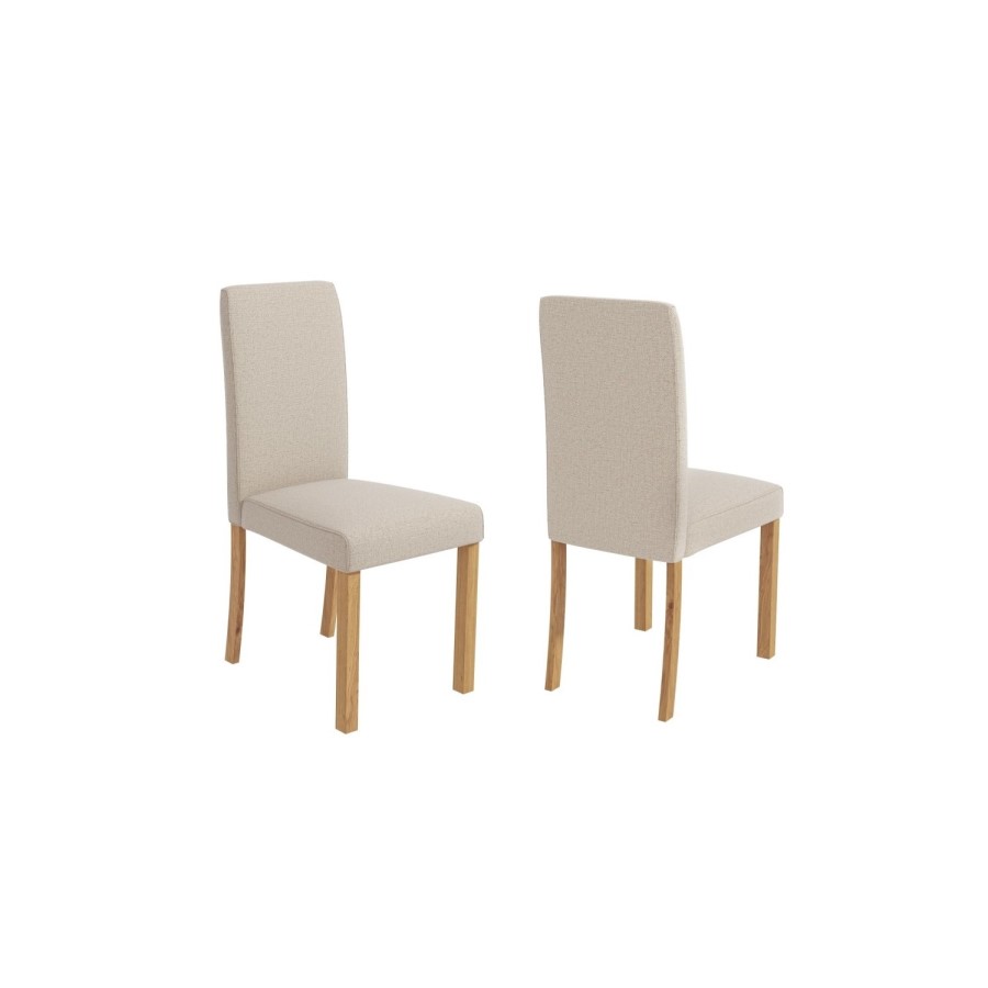 4 Seater Cream and Oak Flip Top Dining Set with Fabric Chairs - New Town