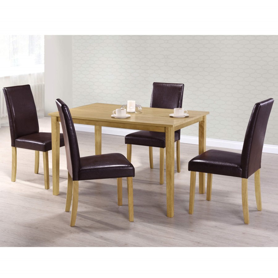 Set of 2 Brown Faux Leather Dining Chairs - New Haven