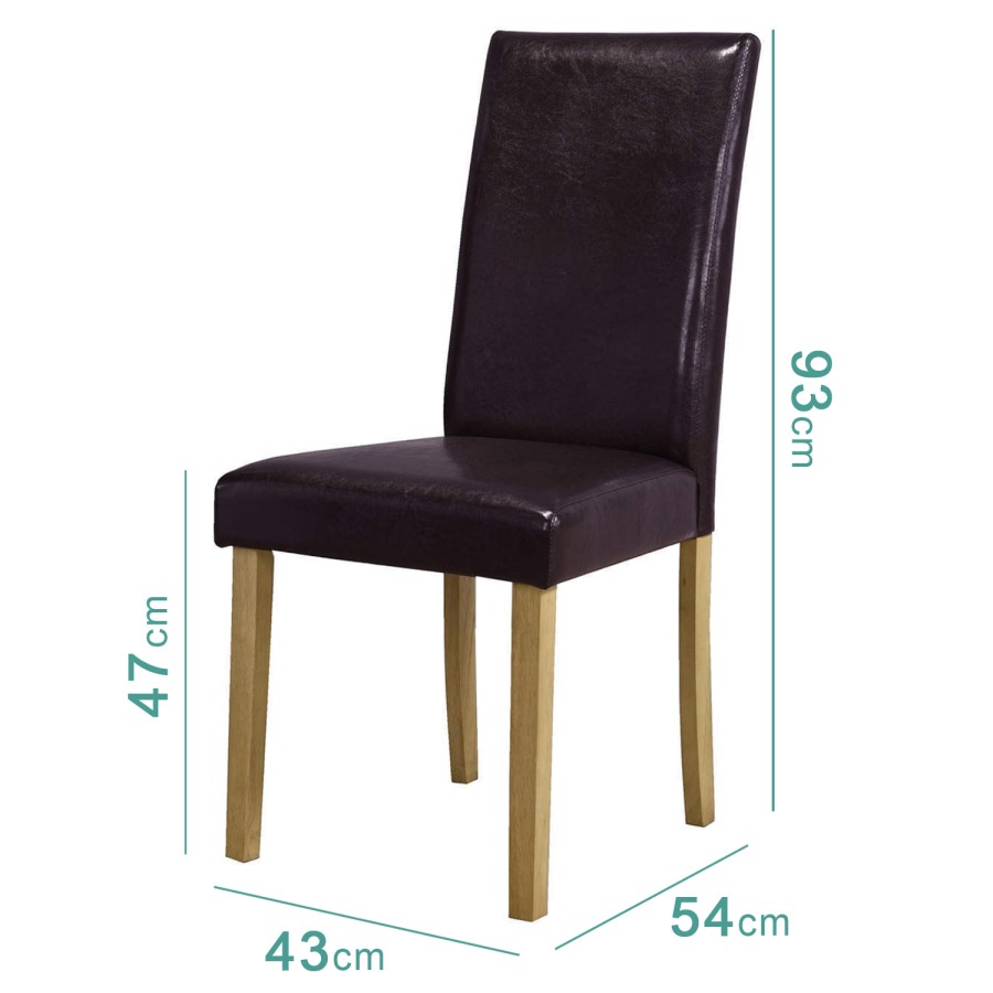 Set of 2 Brown Faux Leather Dining Chairs - New Haven