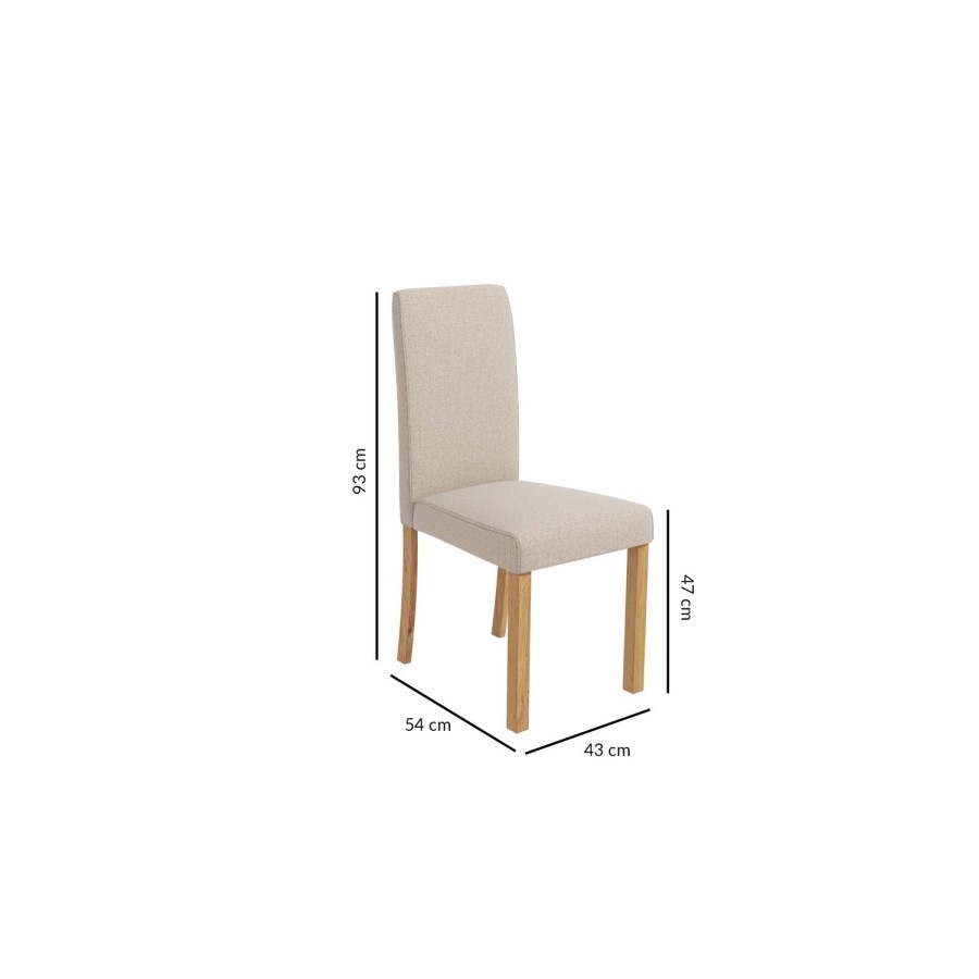 Cream and Oak 2 Seater Dining Set with Flip Top Table and Fabric Dining Chairs