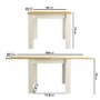 Cream and Oak Extendable Dining Table Set with 2 Beige Fabric Chairs - Seats 2 - New Town