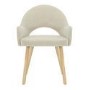 Cream and Oak Extendable Dining Table Set with 2 Beige Fabric Chairs - Seats 2 - New Town