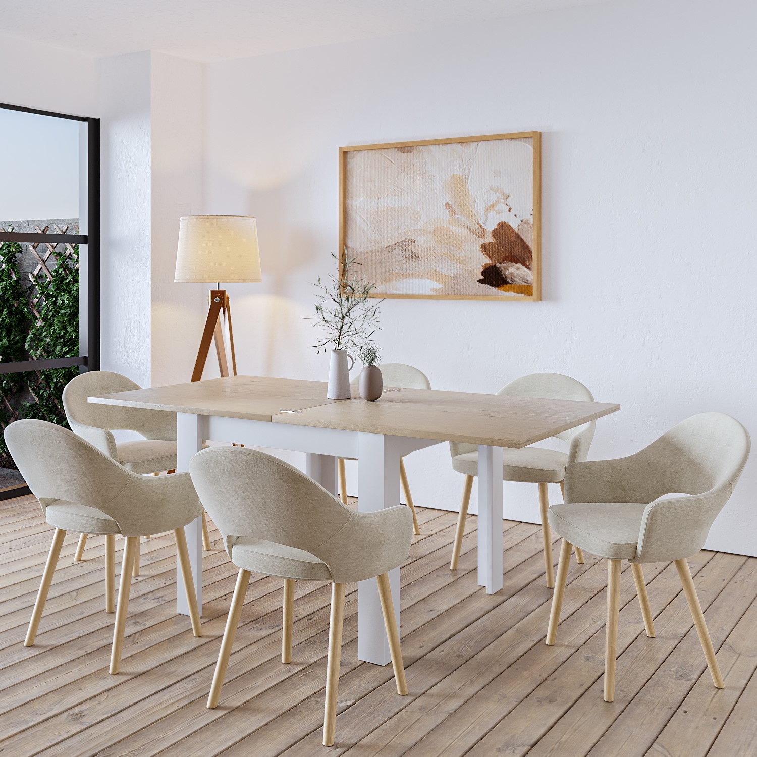 Cream And Oak Dining Room Table at Silas Naylor blog