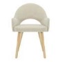 Cream and Oak Extendable Dining Table Set with 6 Beige Fabric Chairs - Seats 6 - New Town