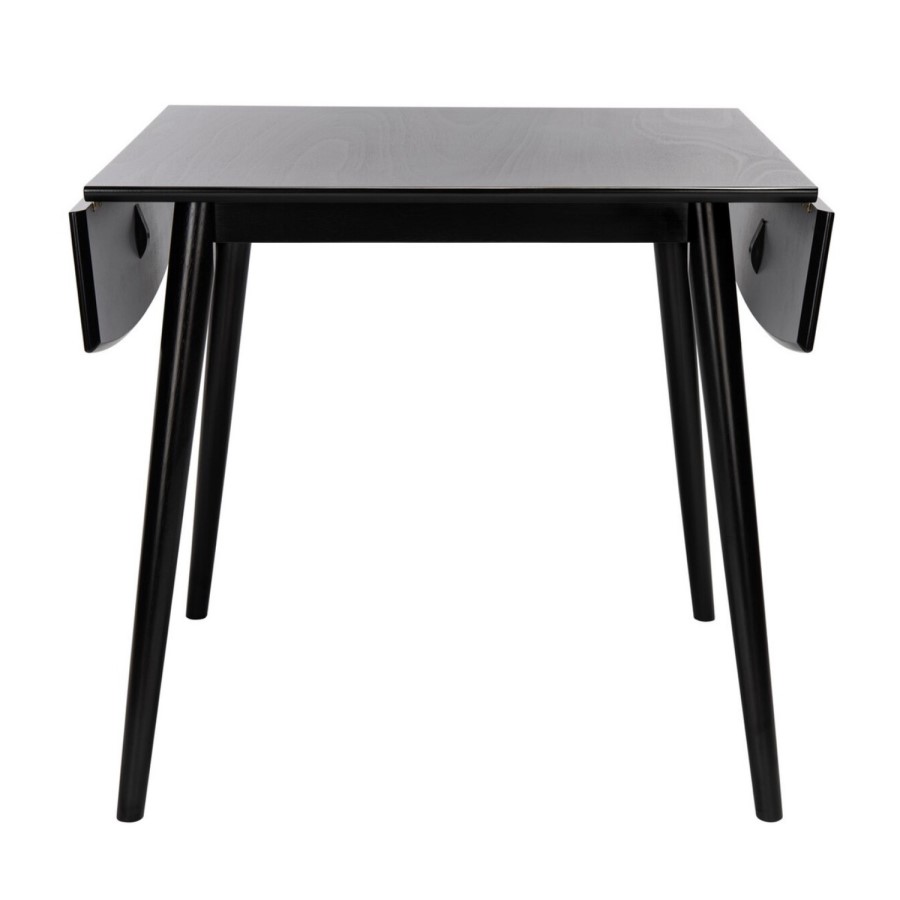 Black Wooden Drop Leaf Dining Table with 4 Spindle Dining Chairs - Olsen